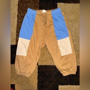 H&M Kids Tan and Blue Joggers
